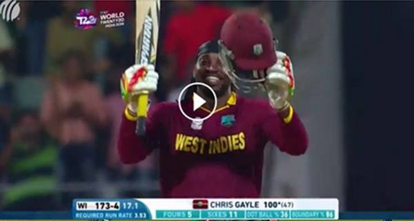 Chris Gayle 100 runs vs England in WC T20 2016