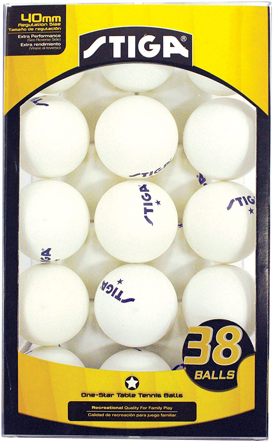 STIGA 1-Star Table Tennis Balls (38 Pack)