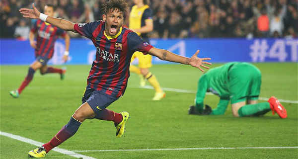Neymar hits